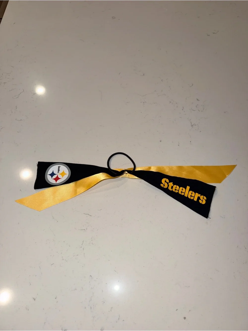 Steelers Black & Gold Ribbon Hair Tie